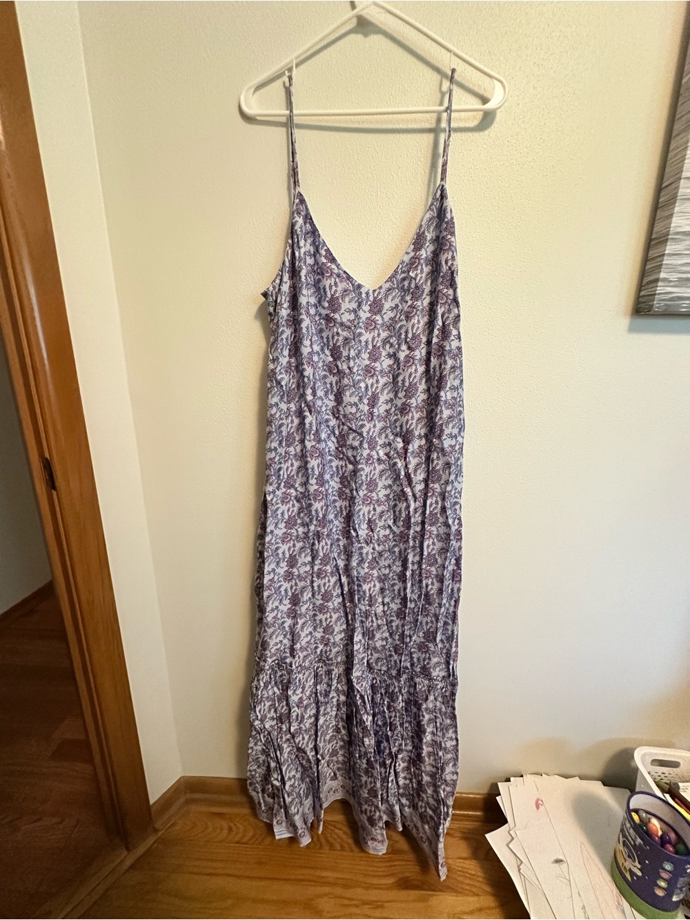 J. Crew Lavender Floral Maxi Slip Dress